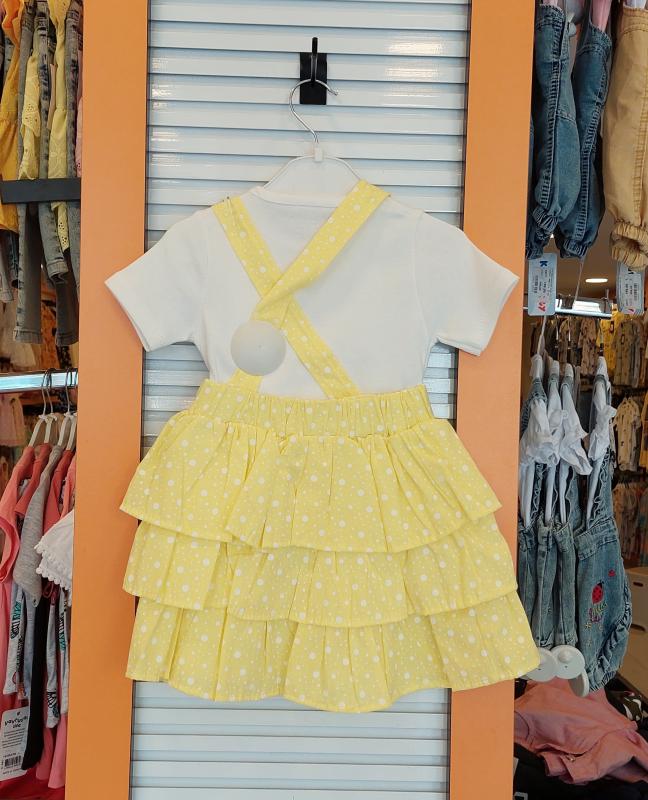 CEMİLİNO Kids 8327 Kız Çocuk Bandajlı Askılı Elbise