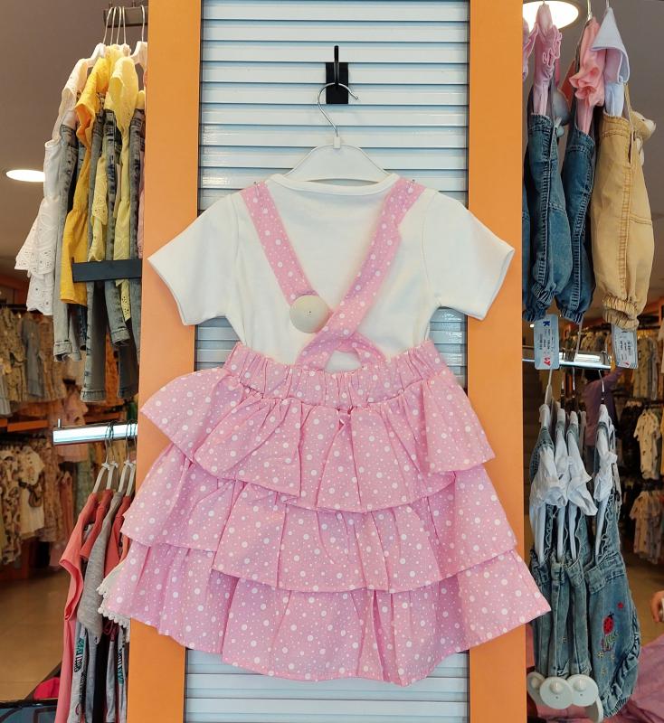 CEMİLİNO Kids 8327 Kız Çocuk Bandajlı Askılı Elbise