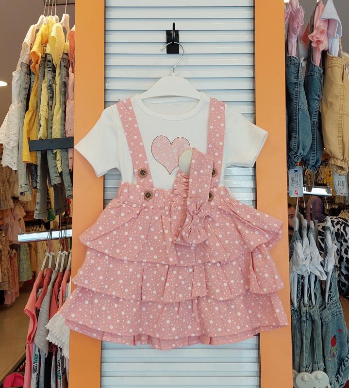 CEMİLİNO Kids 8327 Kız Çocuk Bandajlı Askılı Elbise