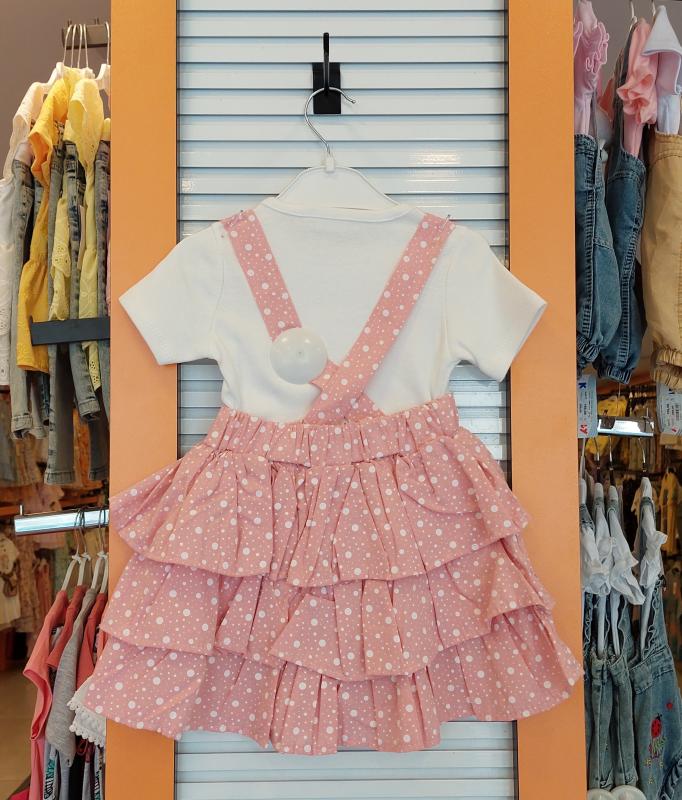 CEMİLİNO Kids 8327 Kız Çocuk Bandajlı Askılı Elbise