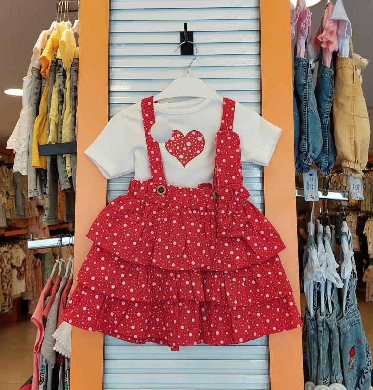 CEMİLİNO Kids 8327 Kız Çocuk Bandajlı Askılı Elbise