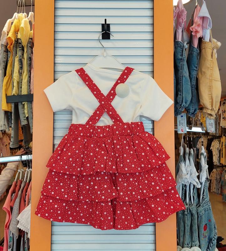 CEMİLİNO Kids 8327 Kız Çocuk Bandajlı Askılı Elbise