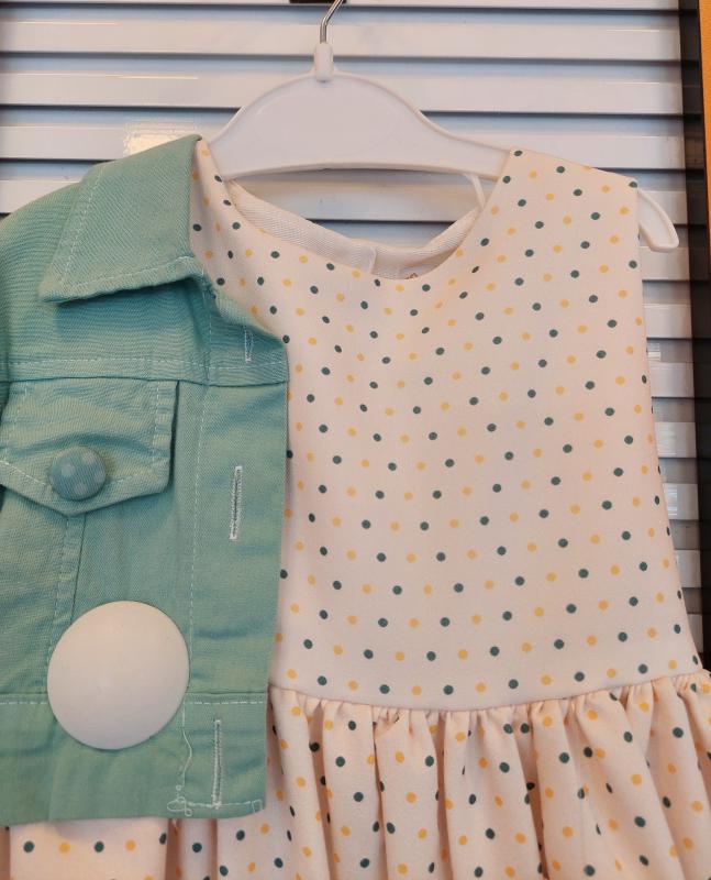 EBRULI Kids 3507 Kız Çocuk Etnik Baskılı Ceketli Elbise