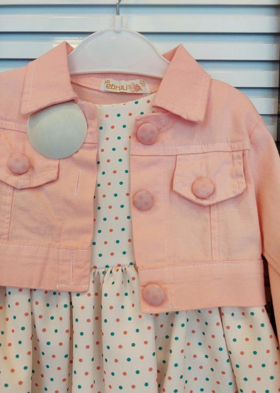 EBRULI Kids 3507 Kız Çocuk Etnik Baskılı Ceketli Elbise