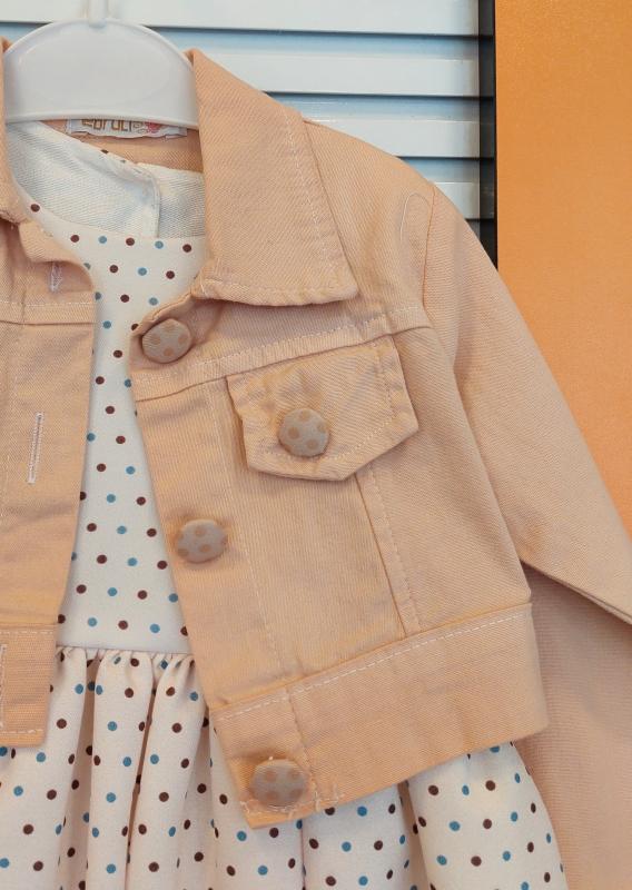 EBRULI Kids 3507 Kız Çocuk Etnik Baskılı Ceketli Elbise
