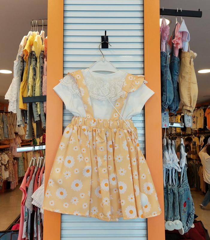 LADY GOLD Kids 8026 Kız Çocuk Papatyalı Elbise