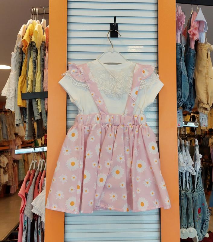 LADY GOLD Kids 8026 Kız Çocuk Papatyalı Elbise