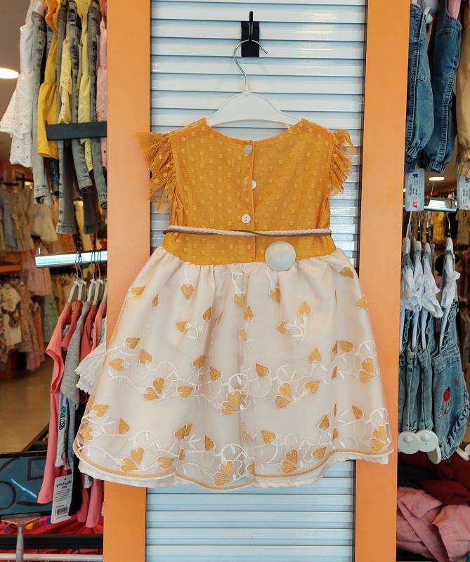 EBRULI Kids 3023 Kız Çocuk Çiçekli Tül Brode Elbise