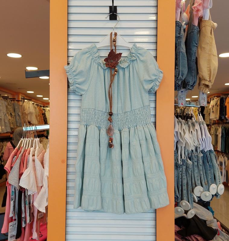 EBRULI Kids 3022 Kız Çocuk Lastikli Kolyeli Elbise