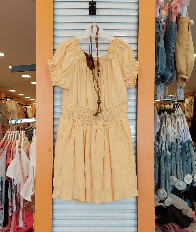 EBRULI Kids 3022 Kız Çocuk Lastikli Kolyeli Elbise