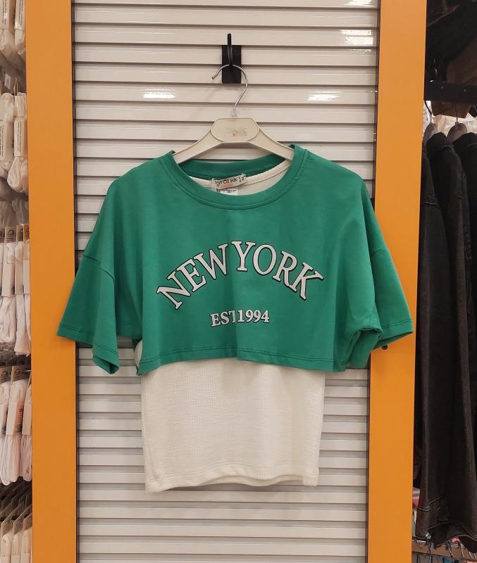 SONÖZ Kids 457 New York Kız Çocuk 2li Crop Tişört