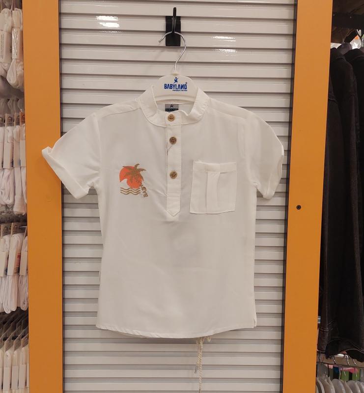 BABYLAND Kids 5217 Erkek Çocuk Palmiyeli Gömlek 2li Takım