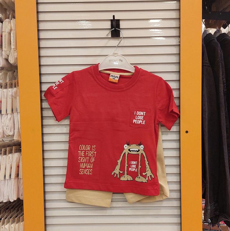 YAVRUCAK Kids M-874-1 Erkek Çocuk People Penye 2li Takım