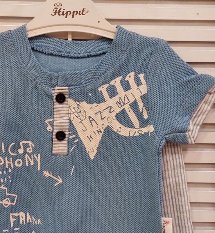HİPPIL BABY 0465 Erkek Çocuk Music Tişörtlü Şortlu 3lü Takım