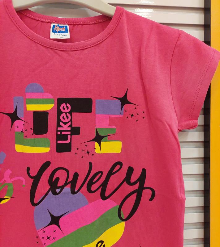 TOPRAK Kids 007 Kız Çocuk Life Lovely Baskılı Tişört