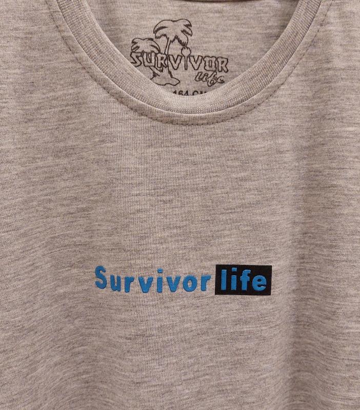 SURVİVOR Kids 08482 Erkek Çocuk Timsah Baskılı Penye Tişört