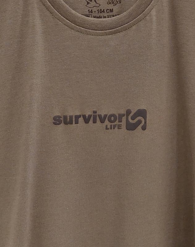 SURVİVOR Kids 08482 Erkek Çocuk Timsah Baskılı Penye Tişört