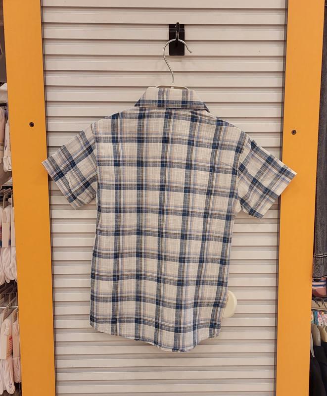 TROY Kids 3504 Kareli Erkek Çocuk Kısa Kollu Gömlek