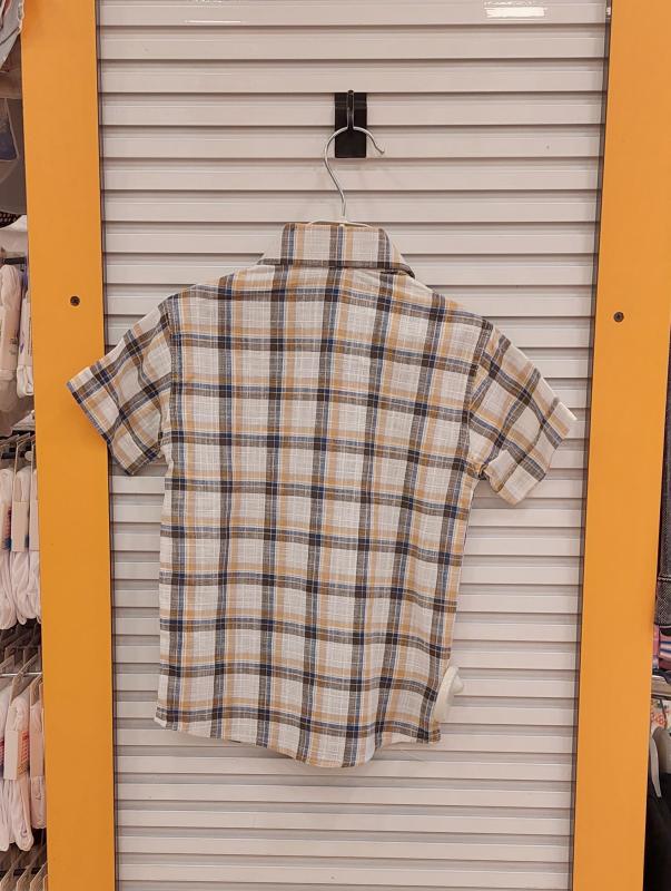 TROY Kids 3504 Kareli Erkek Çocuk Kısa Kollu Gömlek