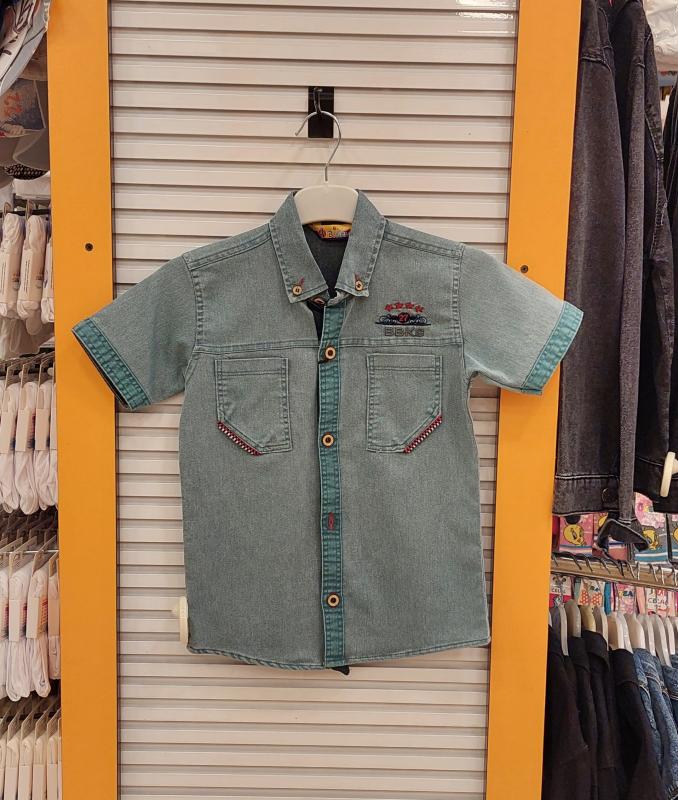 BOBİKS Kids 4004 BBKS Tekli Erkek Çocuk Kot Gömlek