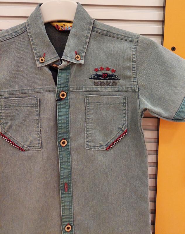 BOBİKS Kids 4004 BBKS Tekli Erkek Çocuk Kot Gömlek