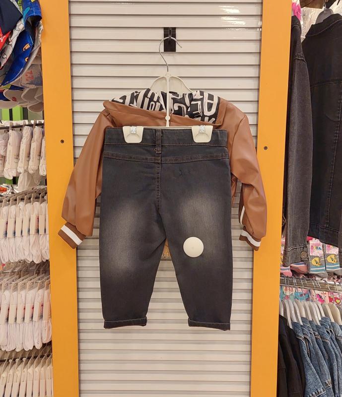 CANÖZ Kids 2851 Erkek Çocuk Deri Ceket 3lü Takım