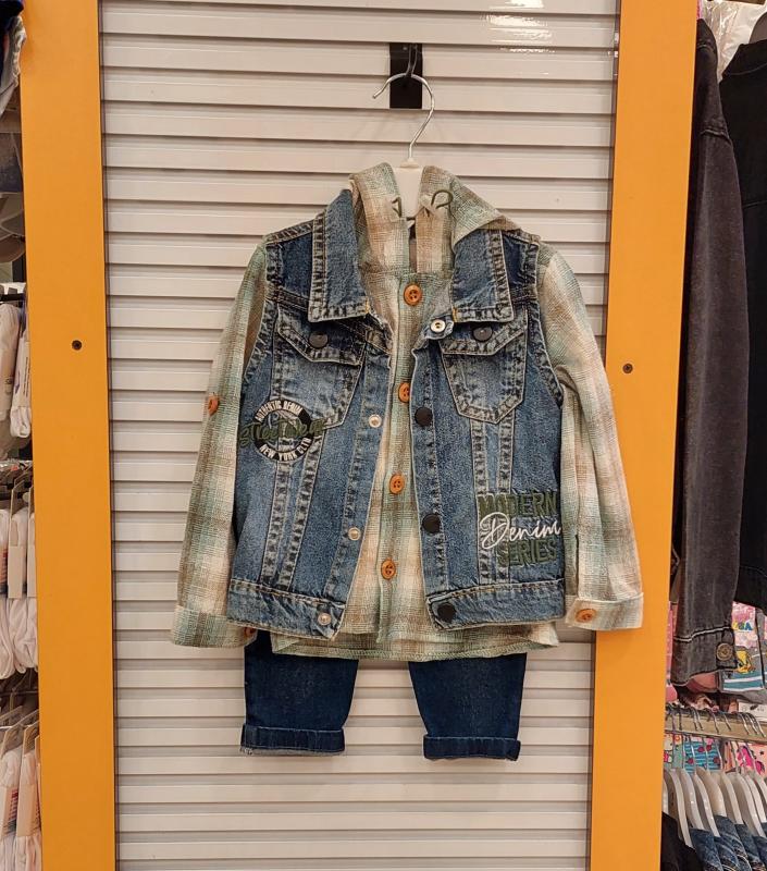 WİSTERİA Kids 332 Erkek Çocuk Kot Yelekli 3lü Takım