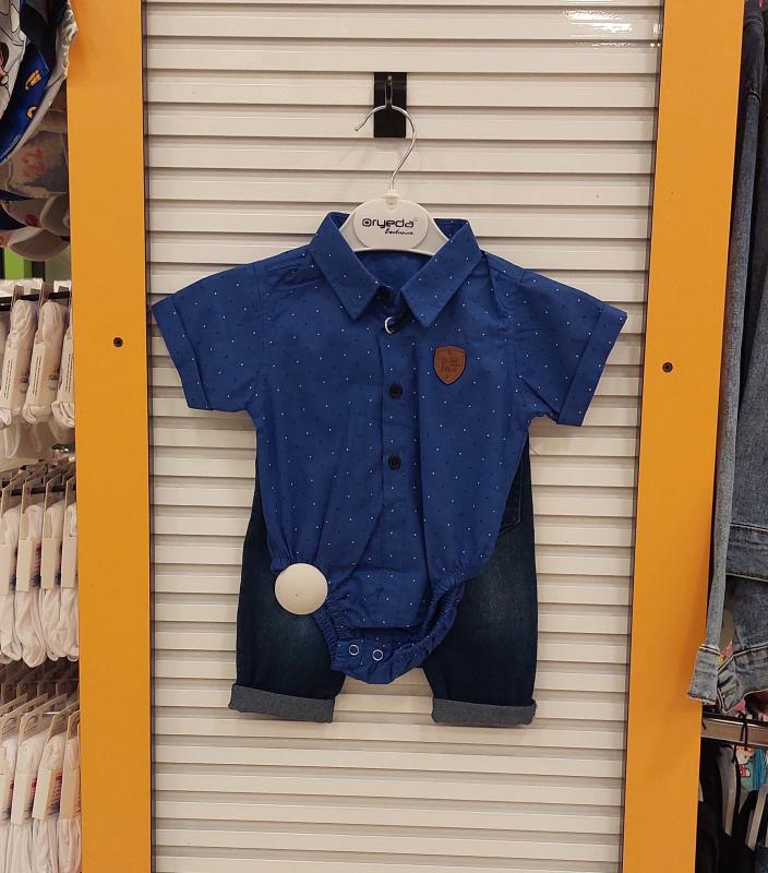 ORYEDA Kids 2441 Erkek Bebek Gömlek Zıbınlı 2li Takım