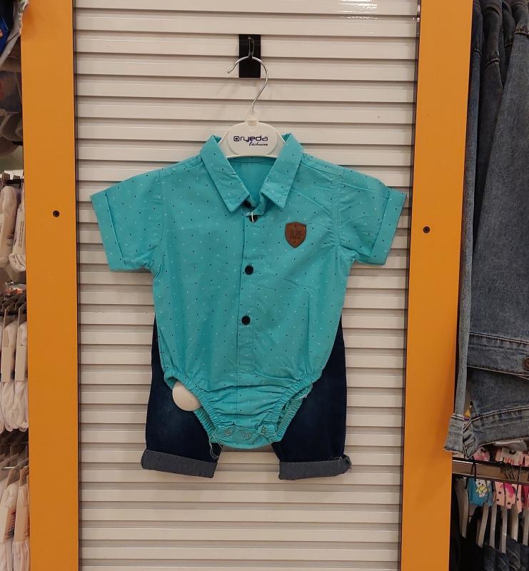ORYEDA Kids 2441 Erkek Bebek Gömlek Zıbınlı 2li Takım