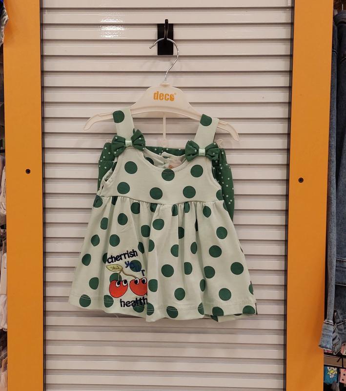 DECO Kids 23966 Kız Bebek Puanlı Kirazlı 2li Takım