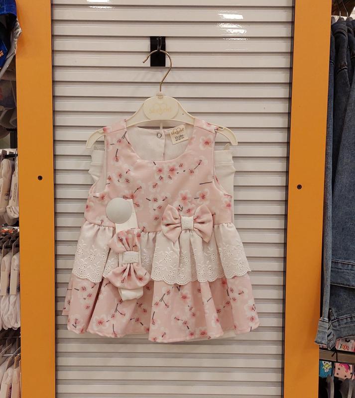SERKON Kids 0274 Kız Çocuk Brode Fırfırlı Elbise Takım