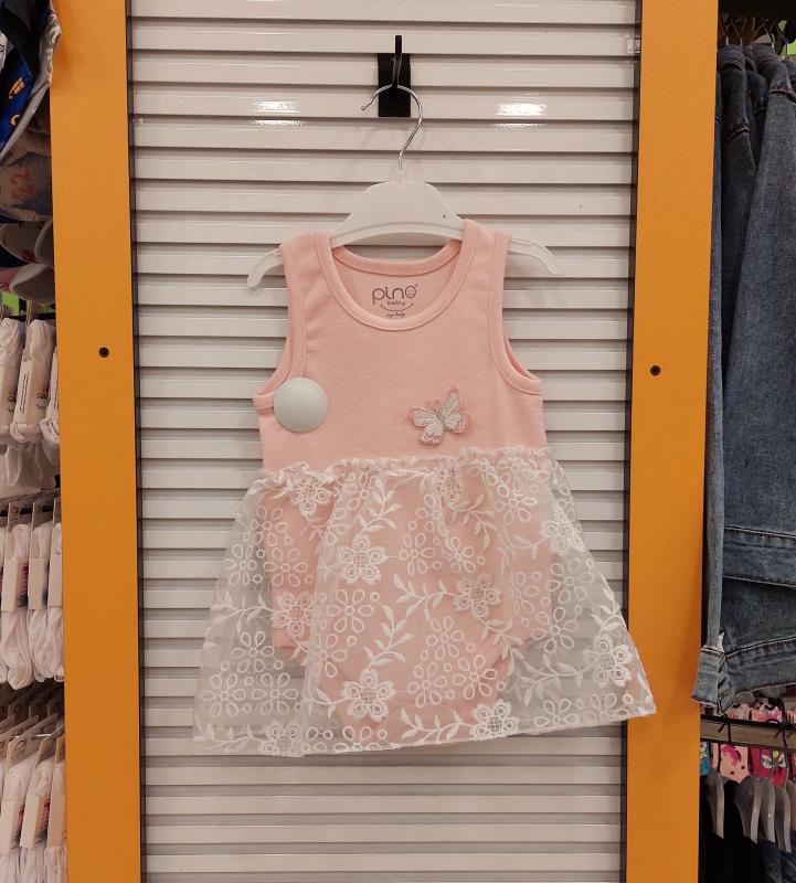 PLN Baby 3528 Kız Bebek Dantelli Elbise