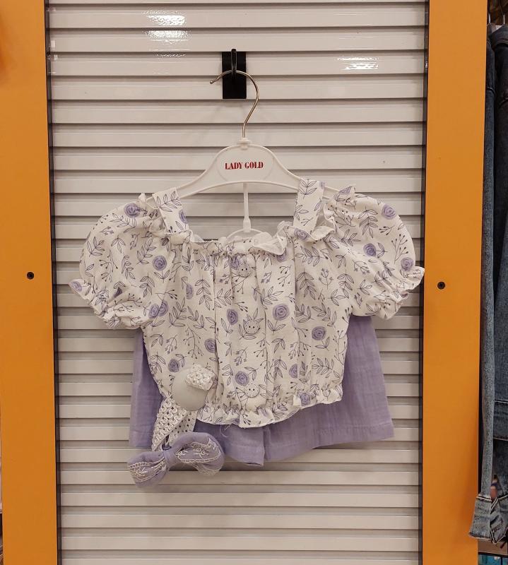 DANDİNİ Kids 6072 Kız Bebek Müslin 2li Takım