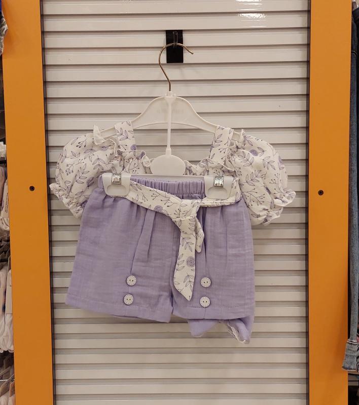 DANDİNİ Kids 6072 Kız Bebek Müslin 2li Takım