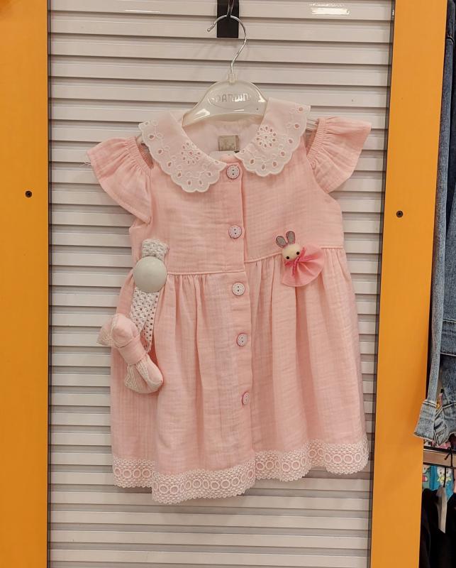 DANDİNİ Kids 6081 Kız Bebek Fiyonklu Elbise