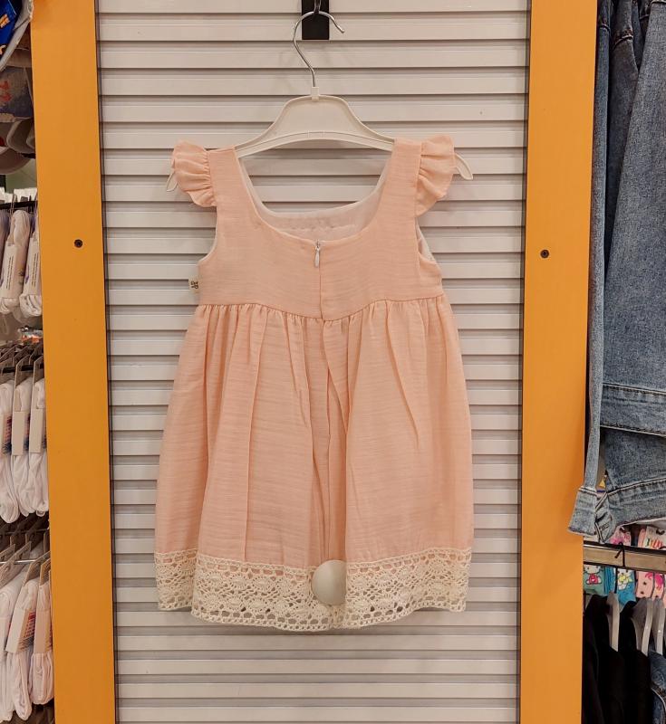 HİPPIL Baby 6056 Kız Bebek Tavşanlı Müslin Elbise