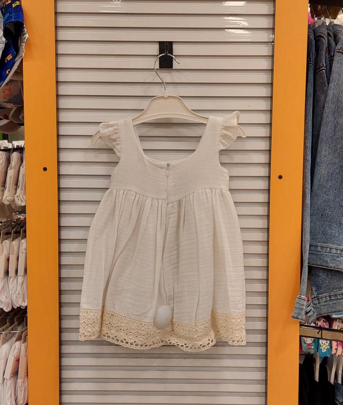 HİPPIL Baby 6056 Kız Bebek Tavşanlı Müslin Elbise
