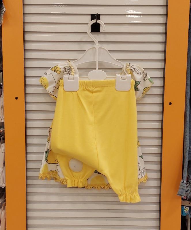 MİNİLAY Kids 5046 Kız Bebek Limon Desenli 2li Takım