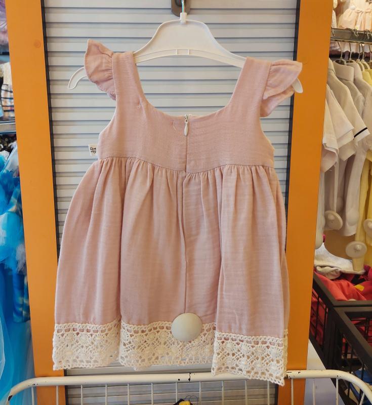 HİPPIL Baby 6056 Kız Bebek Tavşanlı Müslin Elbise