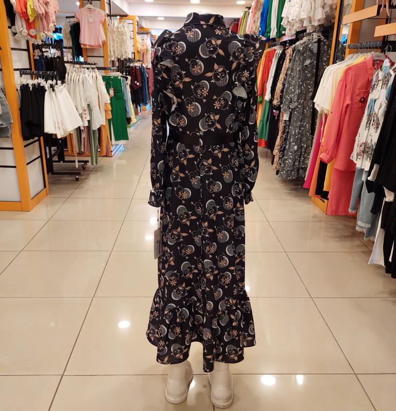 EMİLEY Kids 9385 Kız Çocuk Kemerli Saten Uzun Elbise