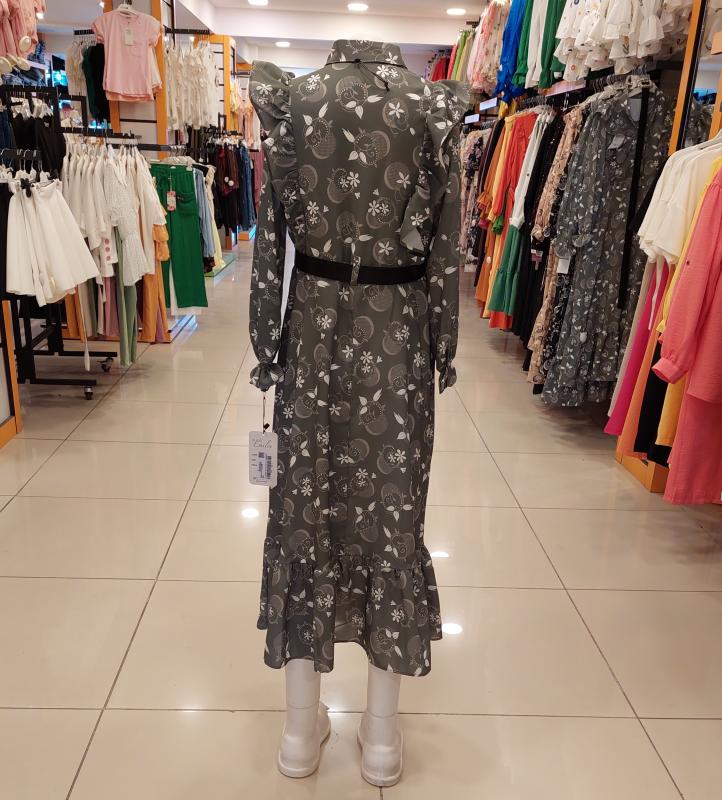 EMİLEY Kids 9385 Kız Çocuk Kemerli Saten Uzun Elbise