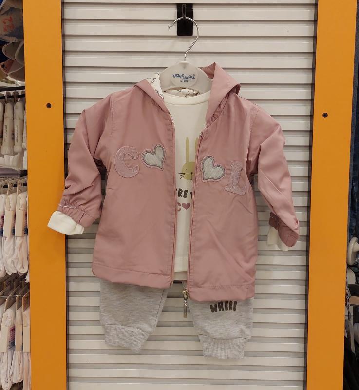 YAVRUCAK Kids 9786 Cool Kız Bebek Hırkalı 3lü TAKIM