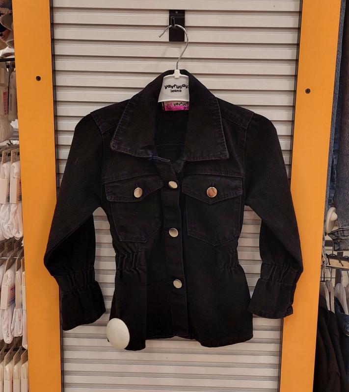YAVRUCAK Kids 7252 Kız Çocuk Beli Lastikli Kot Ceket