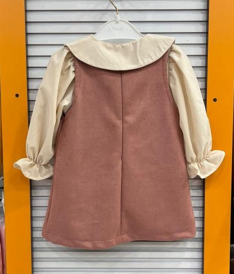 LADY GOLD Kids 6156 Kız Çocuk Lüx Tavşanlı 2li Elbise Takım