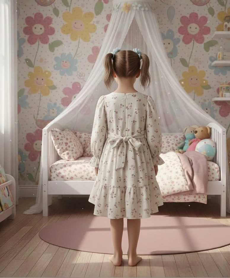 TİVİDO Kids 2788 Kız Çocuk Müslin Elbise
