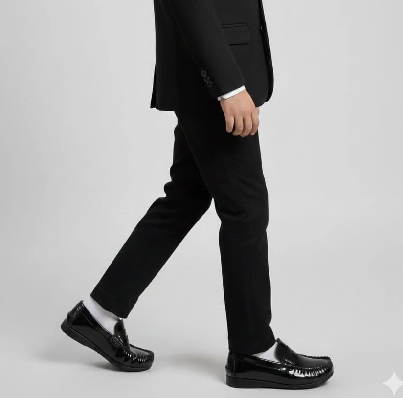 SERHAT 00105 Erkek Çocuk Klasik Rugan Babet Kundura Ayakkabı