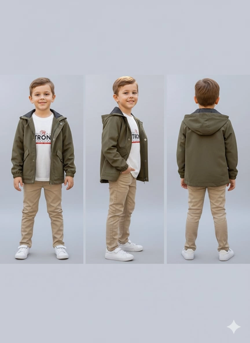 TINY MEN Kids 25280 Strong Yağmurluk Penye Pantolon 3lü Takım