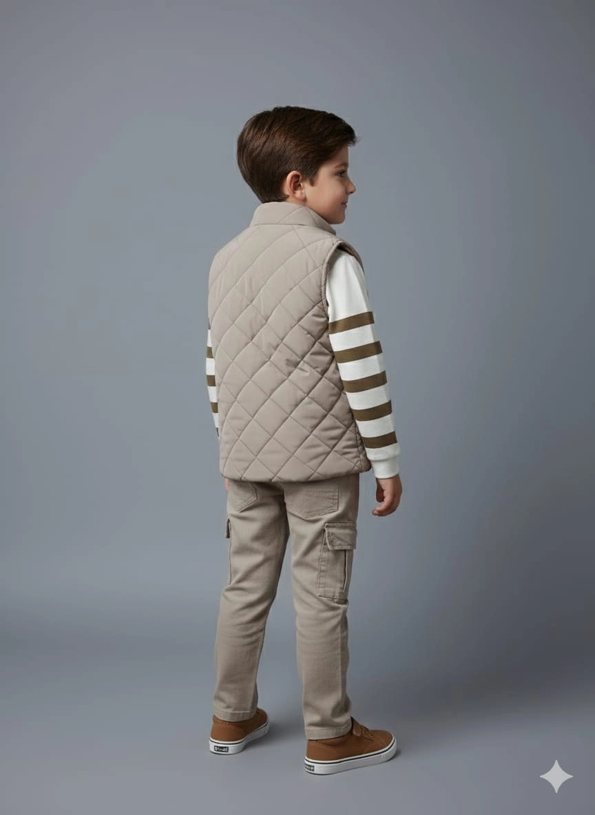 ERCAN Kids 7196 Yelek Triko Pantolon 3lü Takım