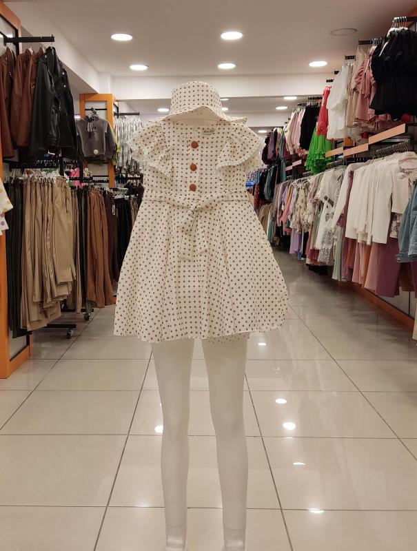 ENFETTO Kids 3212-3153 Kız Çocuk Şapkalı Elbise