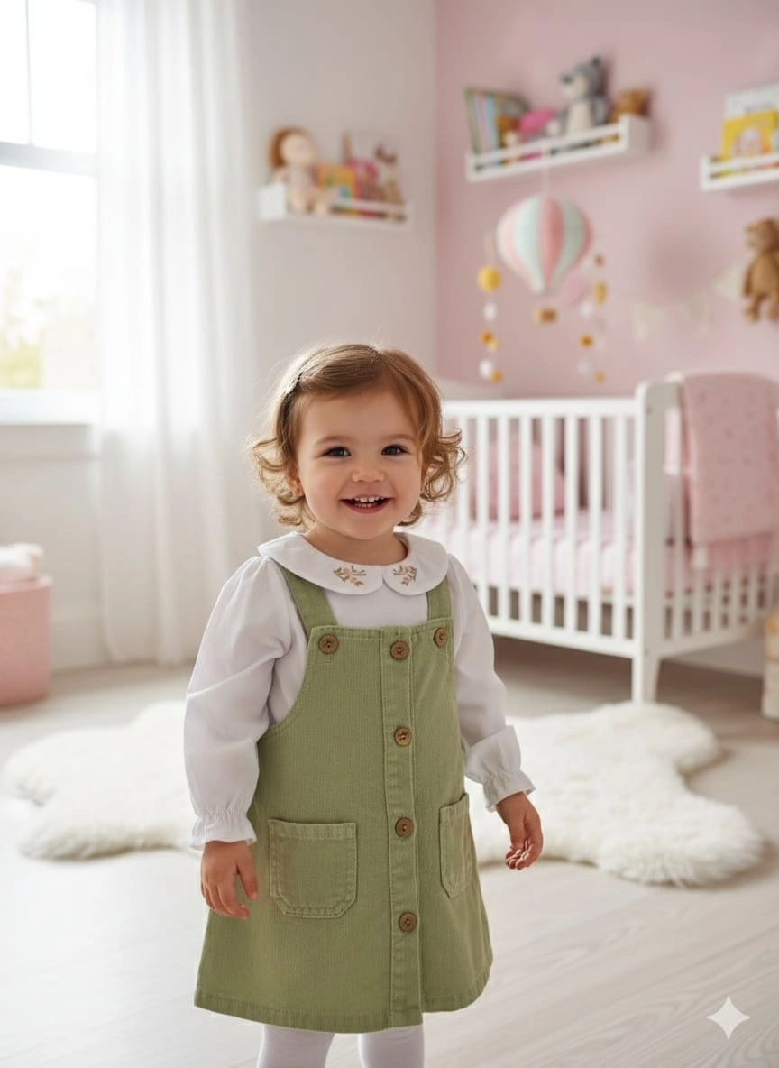 ORYEDA Kids 6005 Kız Bebek Nakışlı Gömlekli Jile Elbise